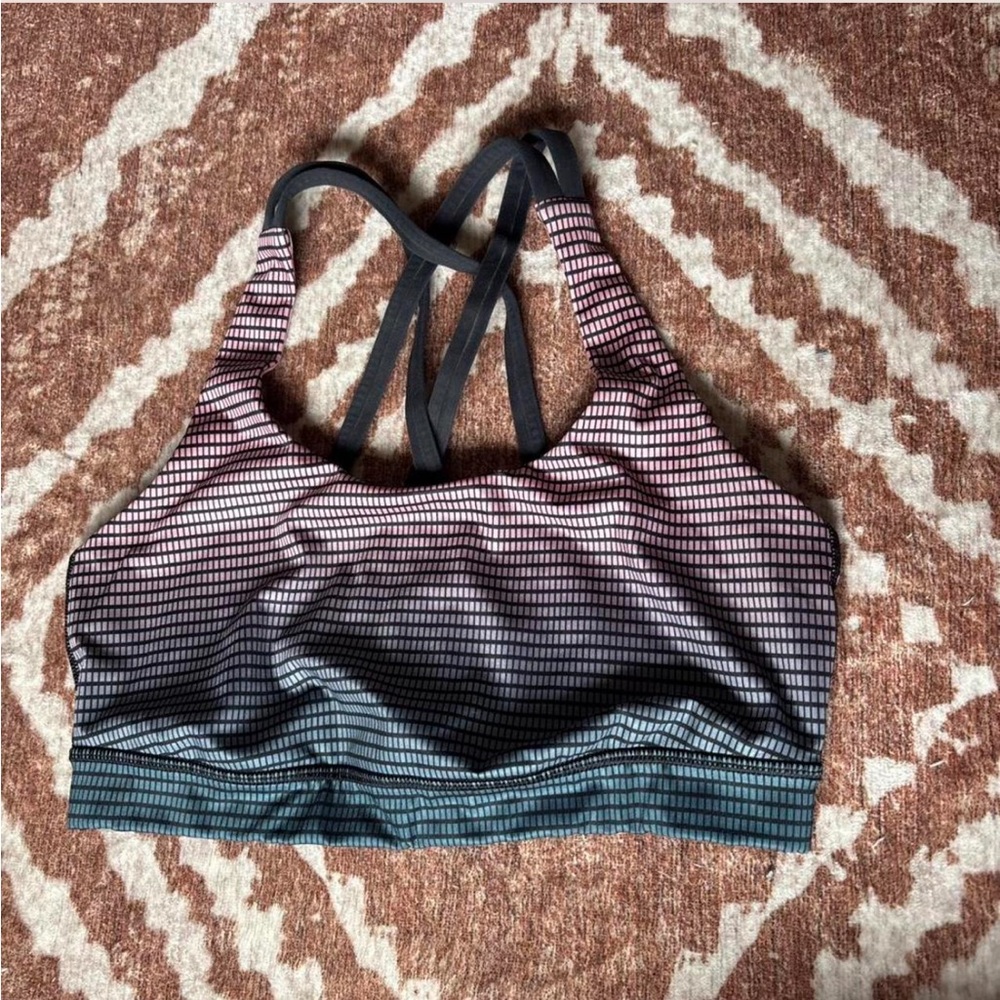 lululemon athletica Strappy Sports Bra - Black and pink